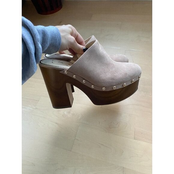 Jessica Simpson BNWOT "Dalia" platform mule clog women NEW studded beige - Picture 8 of 10